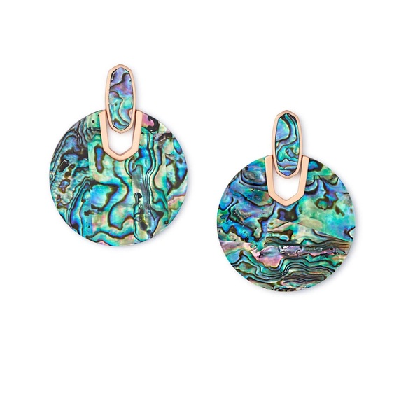 Kendra Scott Jewelry - Kendra Scott Didi Blue Green Abalone Earrings with Rose Gold